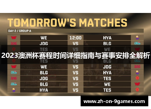 2023澳洲杯赛程时间详细指南与赛事安排全解析