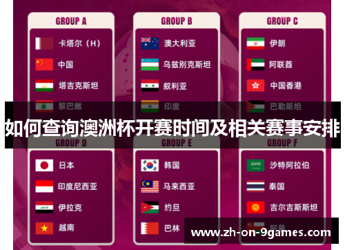 如何查询澳洲杯开赛时间及相关赛事安排